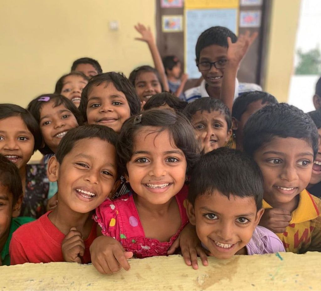 Happy children learning together